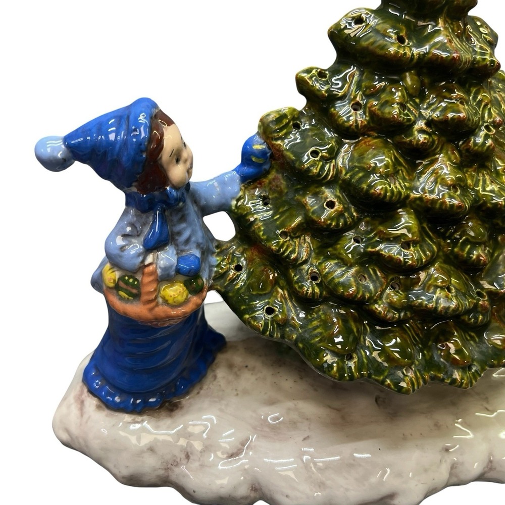 Vintage Starr Mold Ceramic Christmas Tree Kids Decorating Light Up Figurine 14x9 - Picture 3 of 10